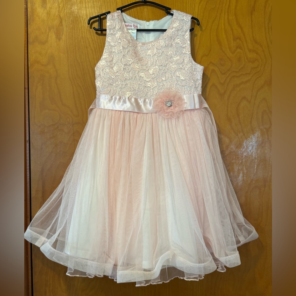 Jessica Ann Blush Lace and Tulle Dress